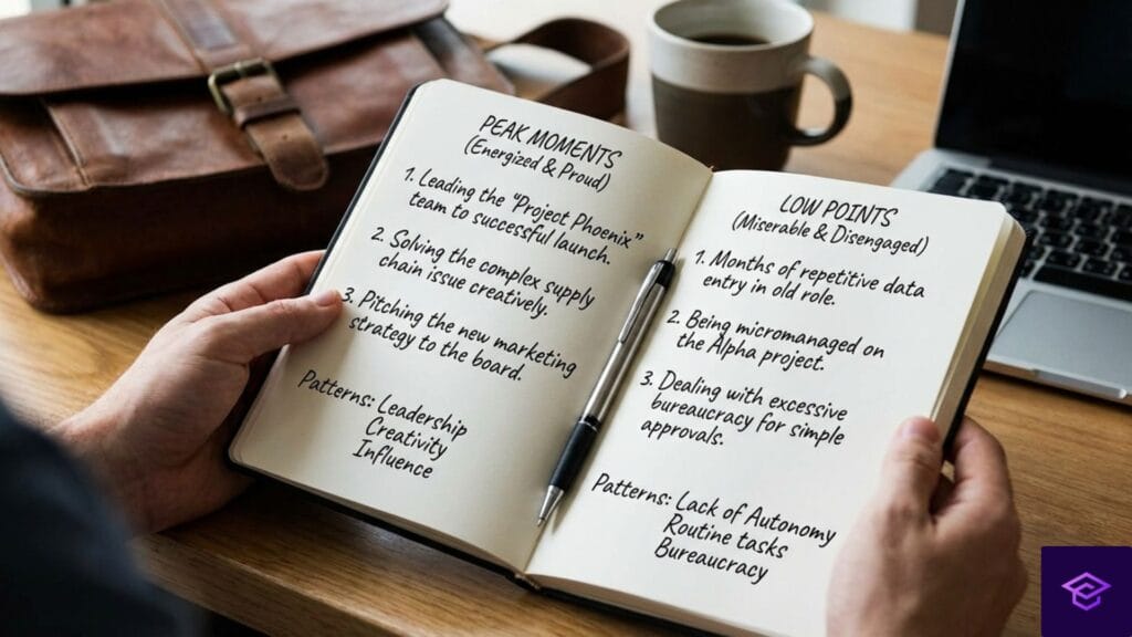 Look at Peak Moments and Low Points of career values